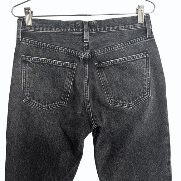 Agolde Womens 27 Low-Rise Lyle Relaxed Straight-Leg Jeans In Washed Black Denim - Picture 7 of 11